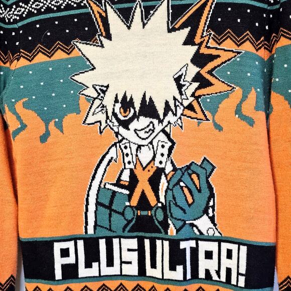 Exclusive Retro Bakugo Sweater - My Hero Academia Plus Ultra XS Holiday Chic - Picture 4 of 6